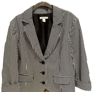 Black and White Striped Blazer NWT